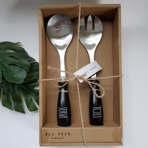 Rae Dunn Serve And Toss Salad Spoon And Fork Set